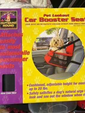 Outward Hound Red and Black Pet Car Booster Seat